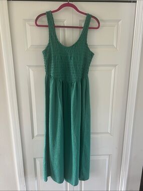 Old Navy Teal Smocked Tank Dress - Medium TALL